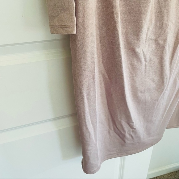 Asos Taupe Semi Formal Dress with V-Neck Gathered Bust and 3/4 Sleeves - Picture 10 of 13